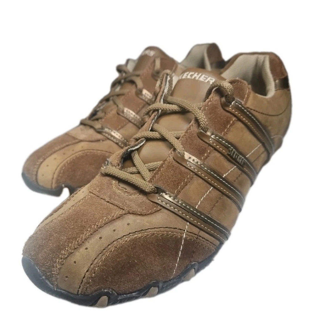 Skechers Women Sz9 Original Biker Sneaker Brn Hike Walk Leather Y2k Walk Bike[6A